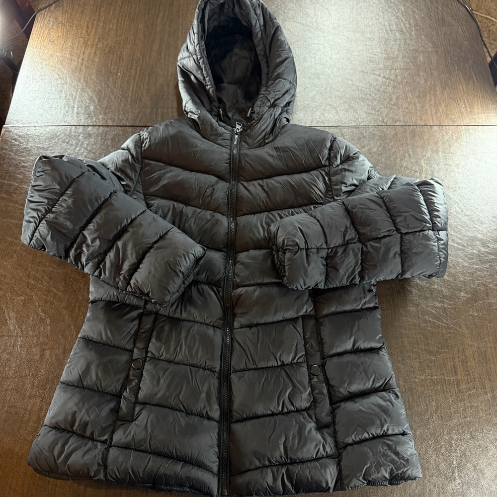 Madden Girl Black Puffer Jacket with Hood Sz L